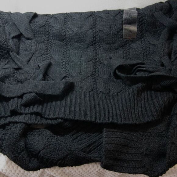 NWOT Weatherproof Vintage V-neck cabled‎ sweater, black, XL - Picture 10 of 10